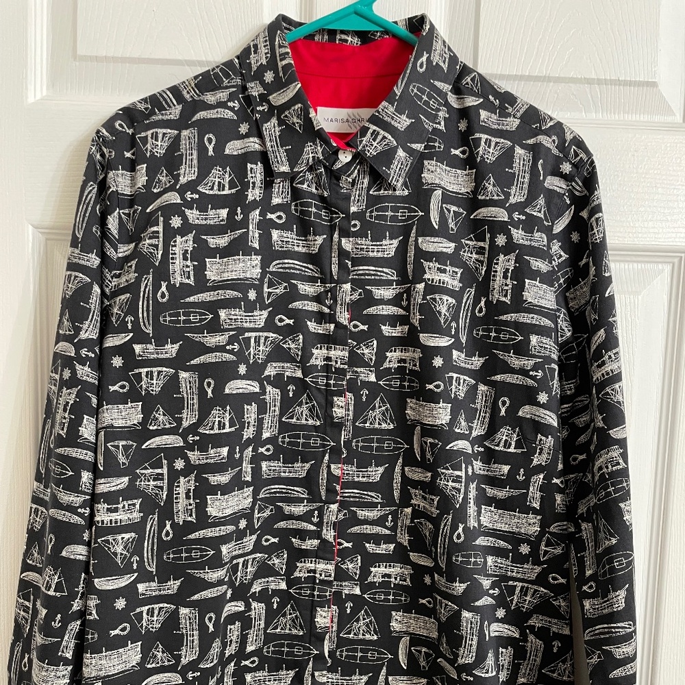 Marissa Christina EUC nautical button down, size xL